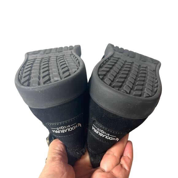 Koolaburra By Ugg Black Suede Winter Boots Women's Sz 10 Faux Fur Lining Pull On - Picture 8 of 12